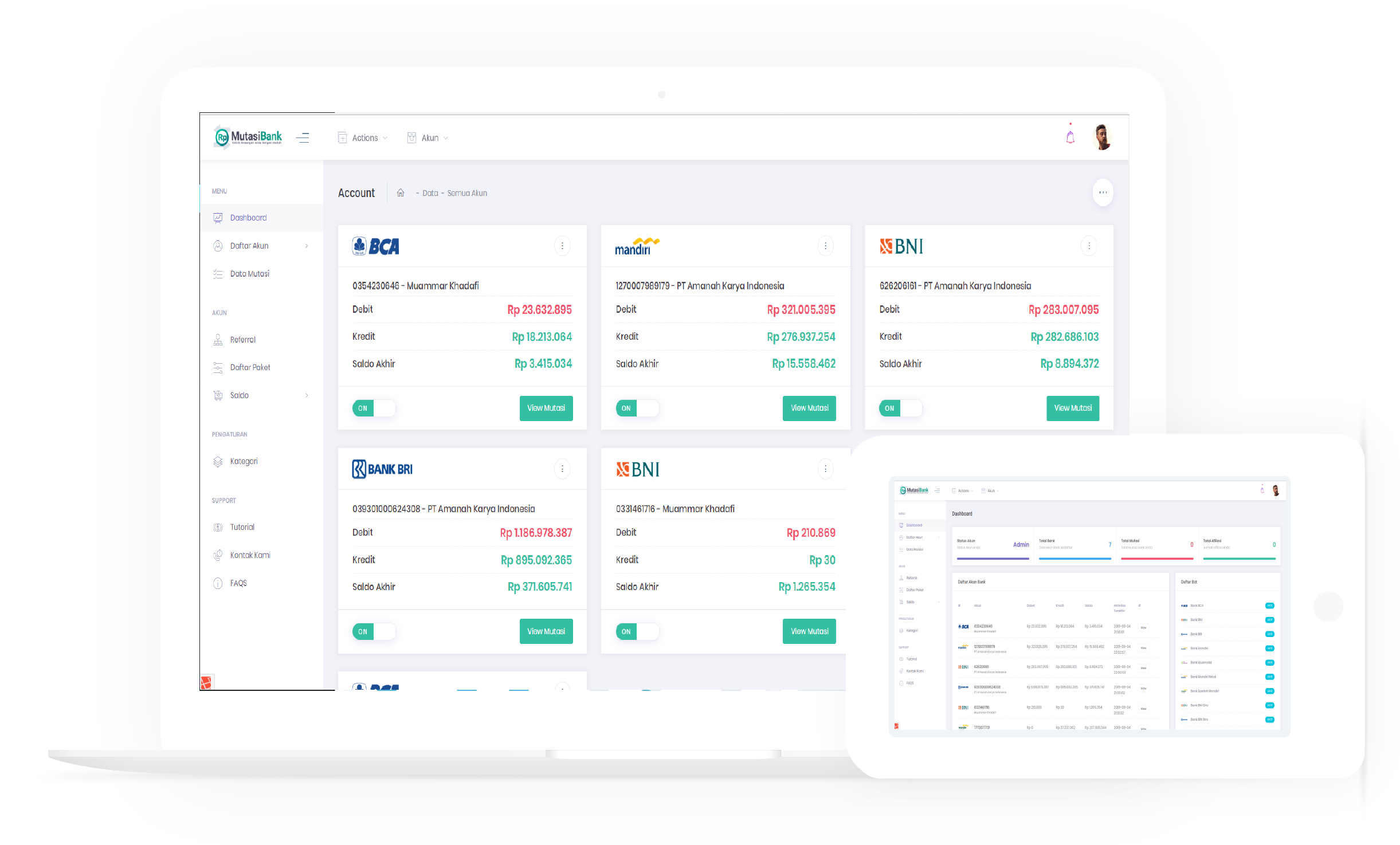 Dashboard Mutasi Mandiri - Monitoring Real-Time